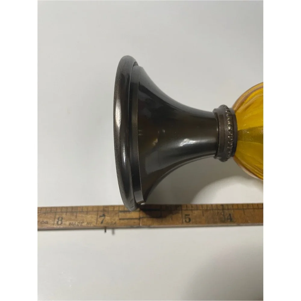 Decorative Amber Glass Pillar Candle Holder